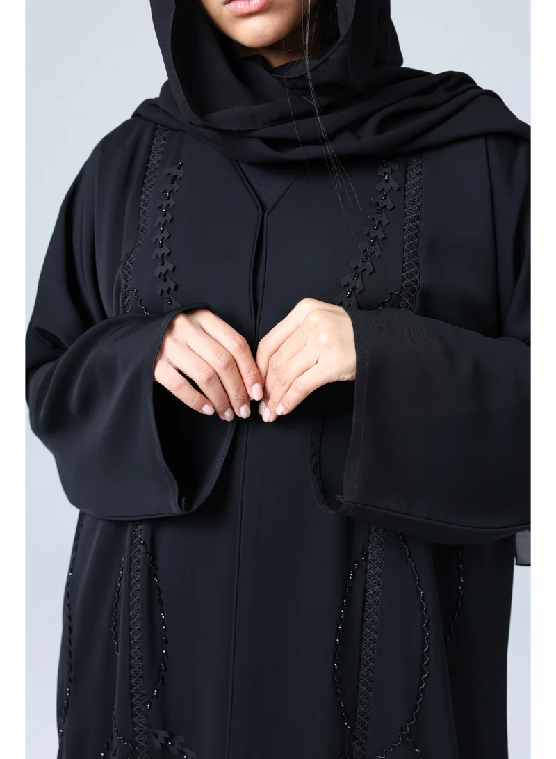 اكسا عباية فخمة تطريز دقيق كرستال