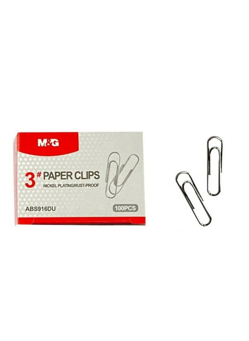 M&G M&G Chenguang Nickel Plating Paper clips - 100pcs - No:ABS916DU  - Image 1