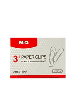 M&G M&G Chenguang Nickel Plating Paper clips - 100pcs - No:ABS916DU  - Image 2