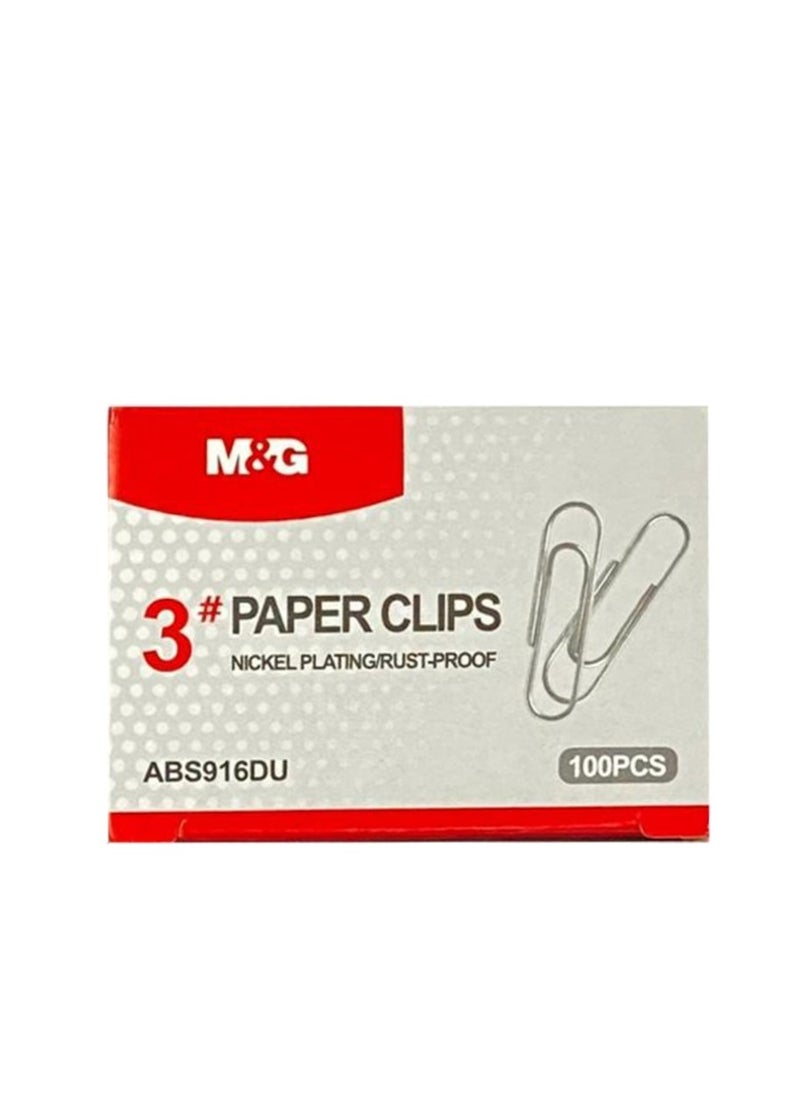 M&G M&G Chenguang Nickel Plating Paper clips - 100pcs - No:ABS916DU  - Image 2