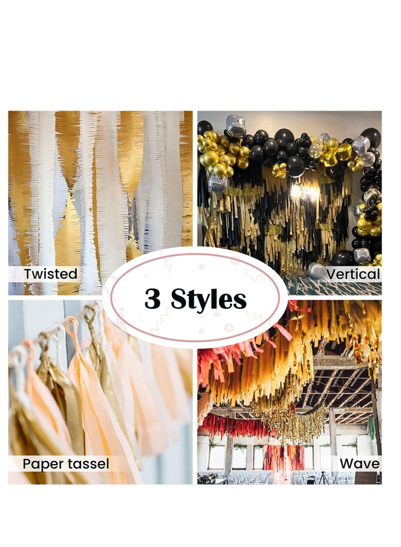 Crepe Paper Streamers Pack of Metallic Gold Silver Rose Gold Party Streamers for Party Decorations Birthday Decorations Wedding Decorations 9 Rolls - Image 3