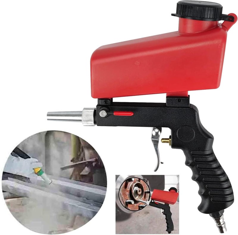 KASTWAVE Sand Blaster, Professional Anti-Rust Blasting Machine 90Psi Pneumatic Sand Blasting Kit Handheld Gravity Sandblaster Adjustable Flow Rate For Spraying Remove Paint Stains Rust Spot - Image 1
