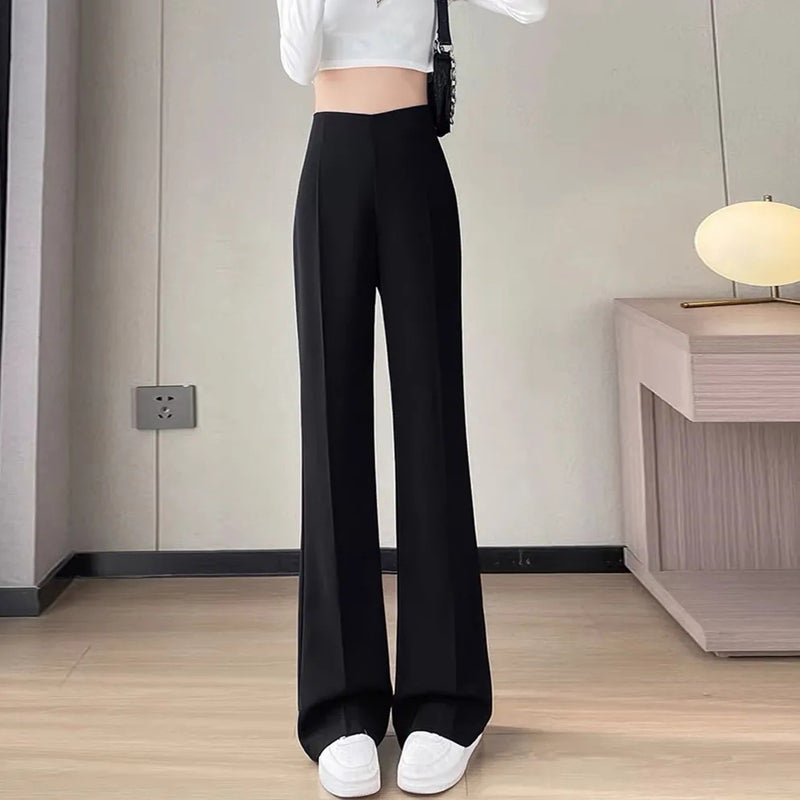 Narrow Wide Leg Pants Women'S Summer Style Pants For Small Men Draped Straight Pants Loose High Waist Micro-Lara Pants - Image 4