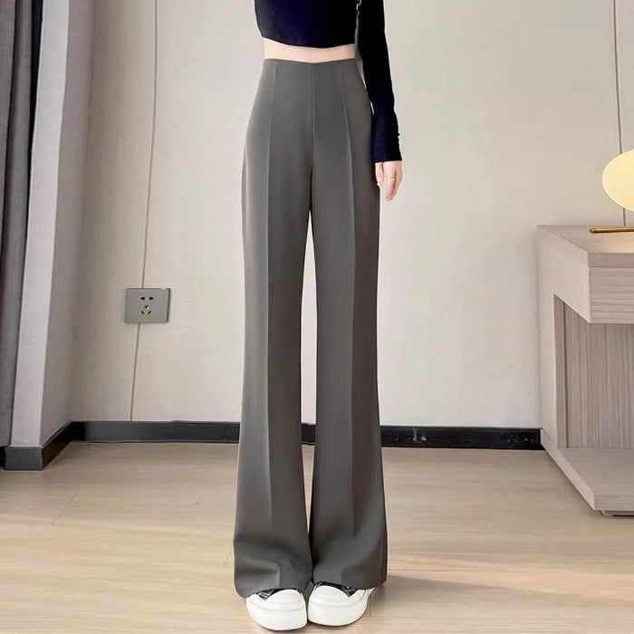 Narrow Wide Leg Pants Women'S Summer Style Pants For Small Men Draped Straight Pants Loose High Waist Micro-Lara Pants - Image 1