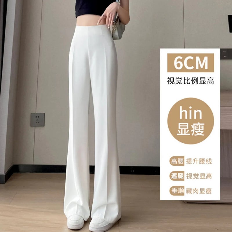 Narrow Wide Leg Pants Women'S Summer Style Pants For Small Men Draped Straight Pants Loose High Waist Micro-Lara Pants - Image 3