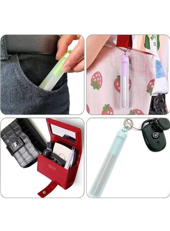EETU Metal Straws,3 Pack Reusable Collapsible Stainless Steel Straw,Portable Telescopic Straws Drinking Easy To Clean With Silicone Tips,Travel Case,Keychain,Cleaner Brush - Image 5