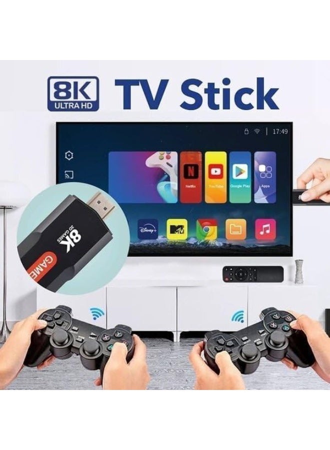 جهاز ألعاب ريترو مزود بأكثر من 10,000 لعبة مدمجة، عصا ألعاب 8K بمنفذ HDMI، اتصال لاسلكي 5G، تشغيل مباشر Plug & Play، وحدات تحكم لاسلكية، جهاز ألعاب محمول - Image 5