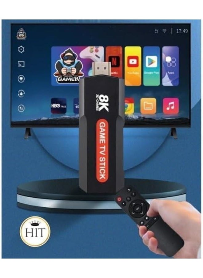 جهاز ألعاب ريترو مزود بأكثر من 10,000 لعبة مدمجة، عصا ألعاب 8K بمنفذ HDMI، اتصال لاسلكي 5G، تشغيل مباشر Plug & Play، وحدات تحكم لاسلكية، جهاز ألعاب محمول - Image 3