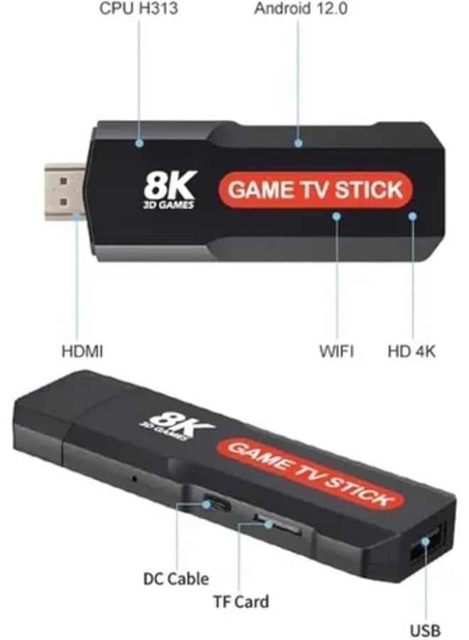 جهاز ألعاب ريترو مزود بأكثر من 10,000 لعبة مدمجة، عصا ألعاب 8K بمنفذ HDMI، اتصال لاسلكي 5G، تشغيل مباشر Plug & Play، وحدات تحكم لاسلكية، جهاز ألعاب محمول - Image 2