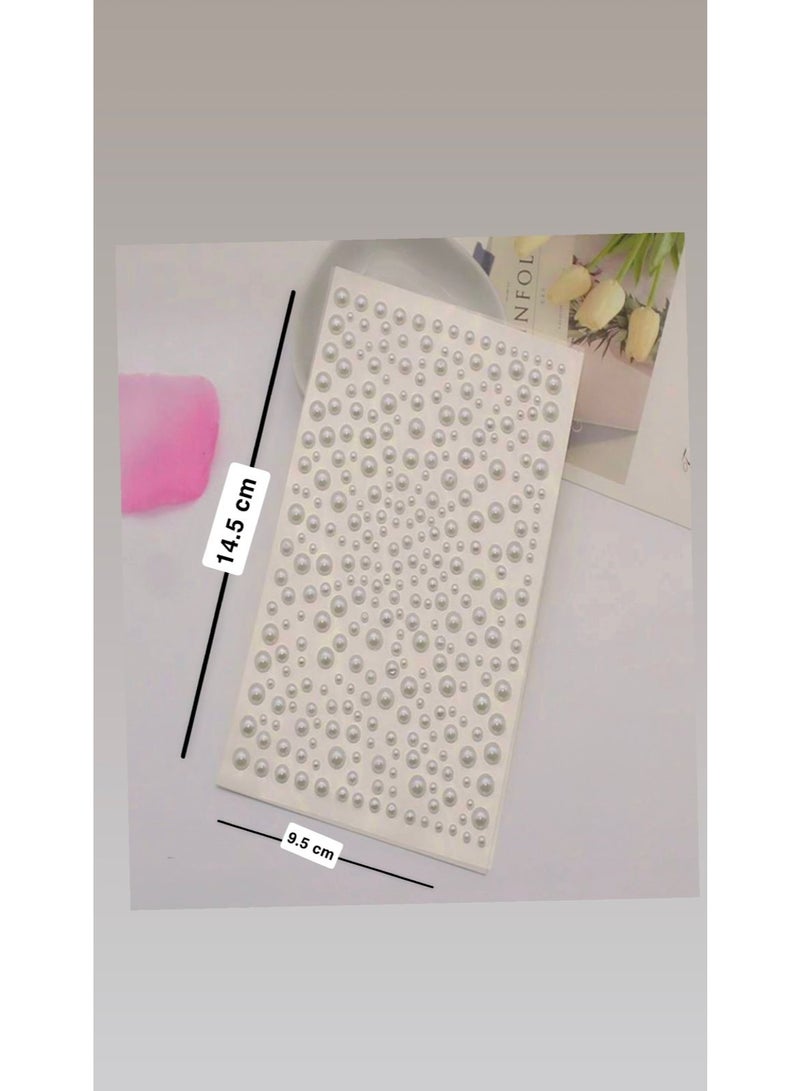 3 sheets of hair stickers in gold, pearl and silver, self-adhesive stickers, gold, pearl and silver stickers for crafts, gold sticker, hair and face jewels, gold, pearl and silver face stickers, nail makeup and craft stickers, assorted sizes (pearl - silver - gold) - Image 2
