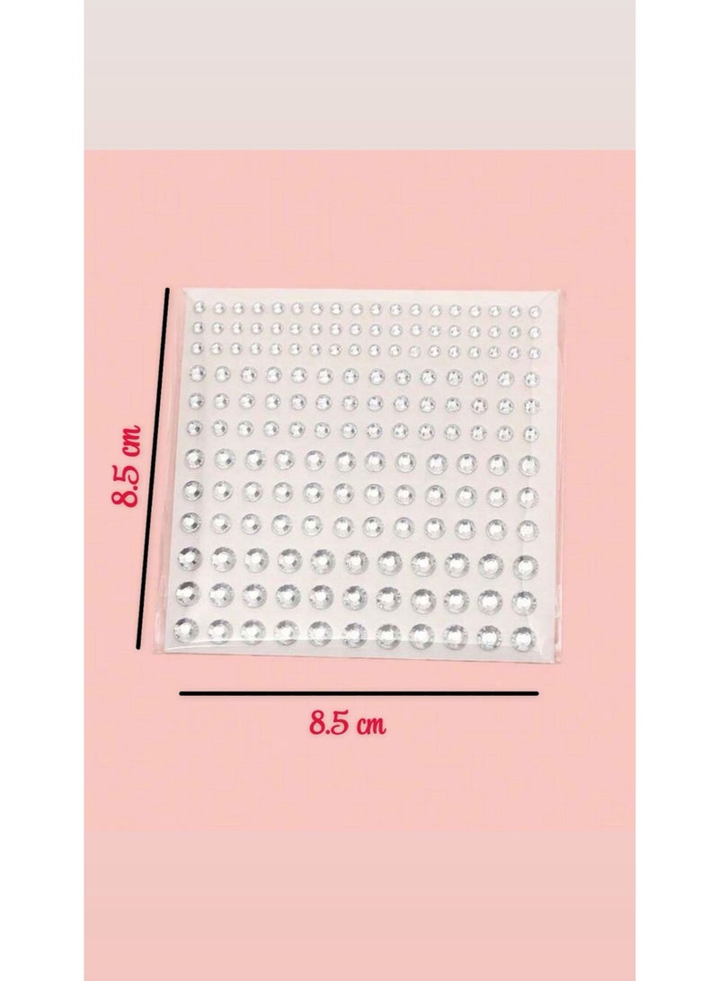 3 sheets of hair stickers in gold, pearl and silver, self-adhesive stickers, gold, pearl and silver stickers for crafts, gold sticker, hair and face jewels, gold, pearl and silver face stickers, nail makeup and craft stickers, assorted sizes (pearl - silver - gold) - Image 3