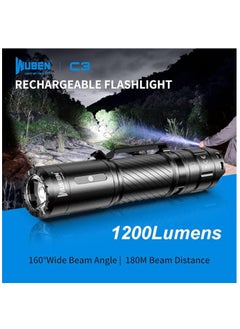 WUBEN WUBEN C3 Flashlights 1200 Lumen Flashlight led Rechargeable Torch Light Rechargeable 6 Modes, Water Resistant, Handheld Light - Best Camping, Outdoor, Emergency, Everyday Flashlights  - Image 2
