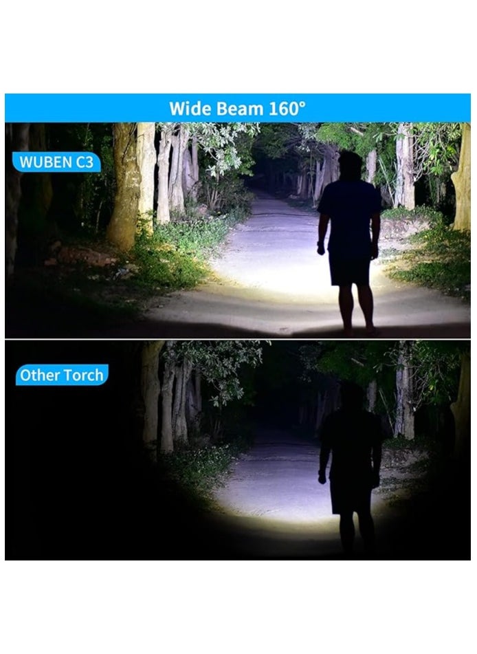 WUBEN - WUBEN C3 Flashlights 1200 Lumen Flashlight led Rechargeable Torch Light Rechargeable 6 Modes, Water Resistant, Handheld Light - Best Camping, Outdoor, Emergency, Everyday Flashlights - Image 1