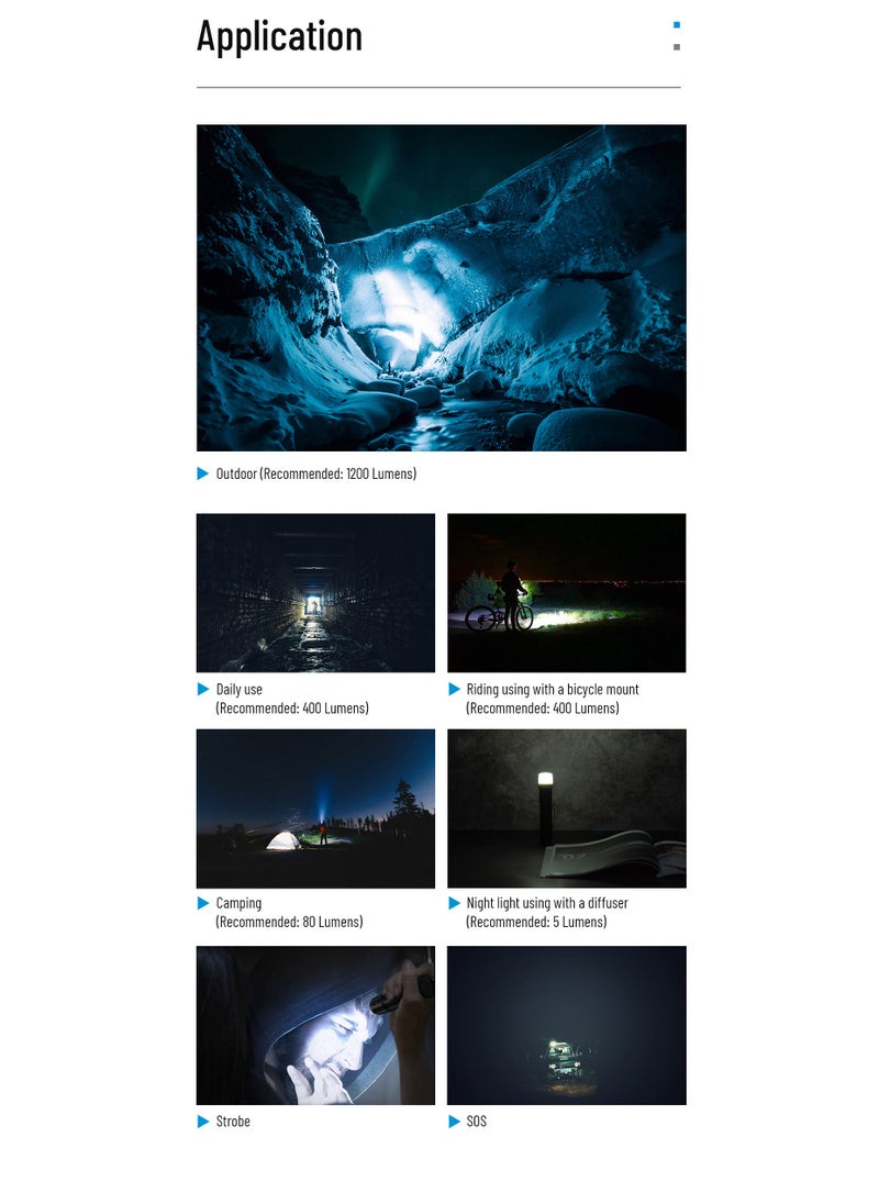 WUBEN - WUBEN C3 Flashlights 1200 Lumen Flashlight led Rechargeable Torch Light Rechargeable 6 Modes, Water Resistant, Handheld Light - Best Camping, Outdoor, Emergency, Everyday Flashlights - Image 1