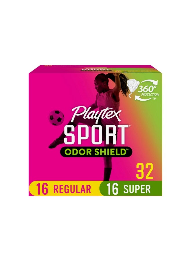 Playtex Sport Odor Shield Tampons, Multipack (16ct Regular/16ct Super Absorbency), Unscented - 32ct (Pack of 1) - Image 1