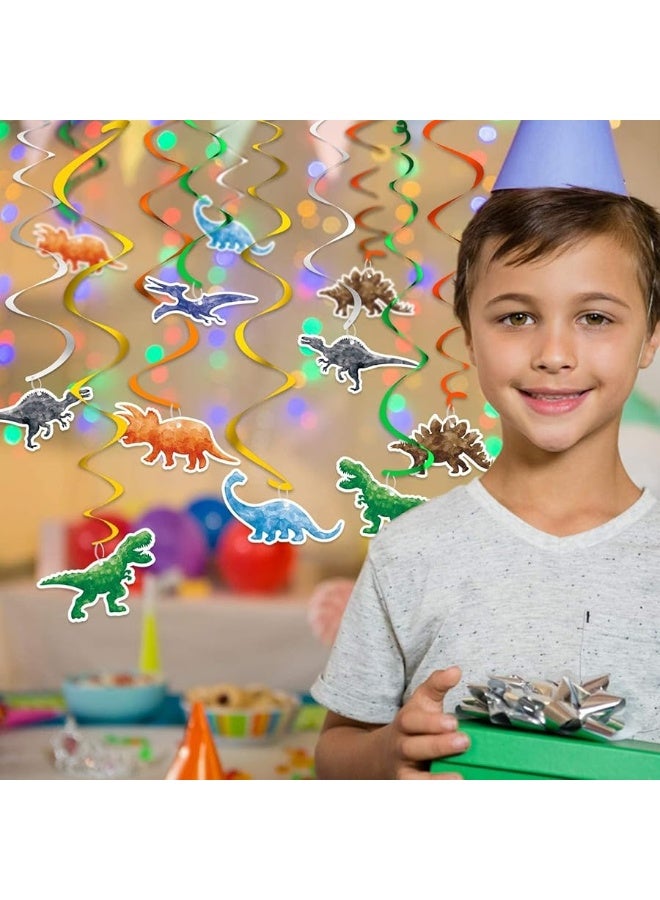 Wernnsai Watercolor Dinosaur Hanging Swirl - 24PCS Dinosaur Party Decorations for Boys Kids Dino Theme Birthday Party Supplies Jurassic World Hanging Spiral Garlands Ceiling Decor - Image 5