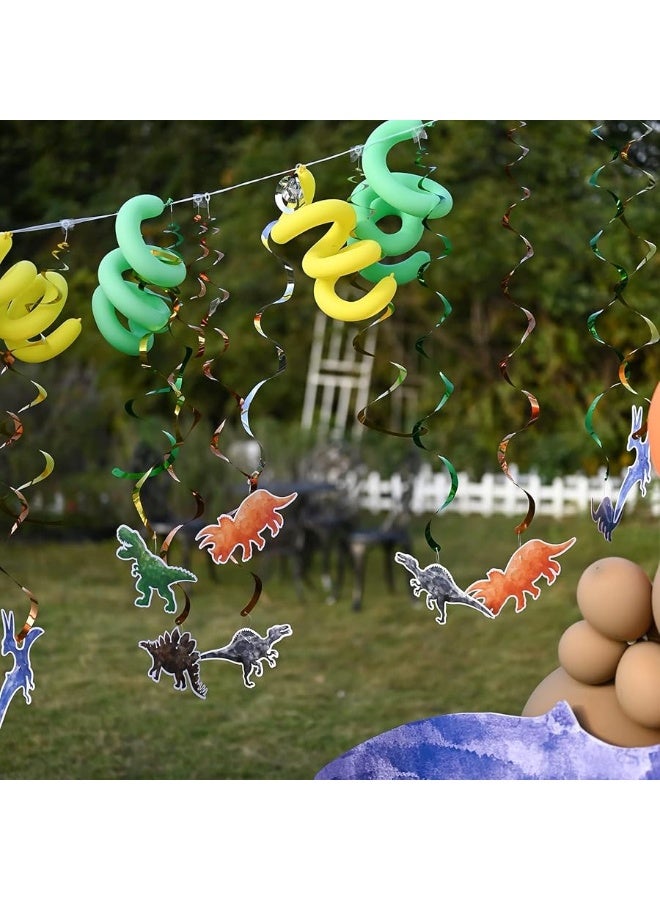 Wernnsai Watercolor Dinosaur Hanging Swirl - 24PCS Dinosaur Party Decorations for Boys Kids Dino Theme Birthday Party Supplies Jurassic World Hanging Spiral Garlands Ceiling Decor - Image 4