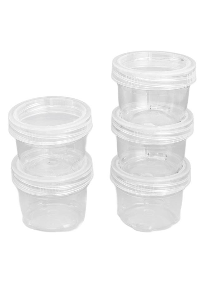 Thoraya - 5PCS Portable Sauce Bottle Salad Dressing Container Reusable Plastic Small Condiment Cups Set with Lids and Storage Bag for Travel Camping Fishing Black - Image 1