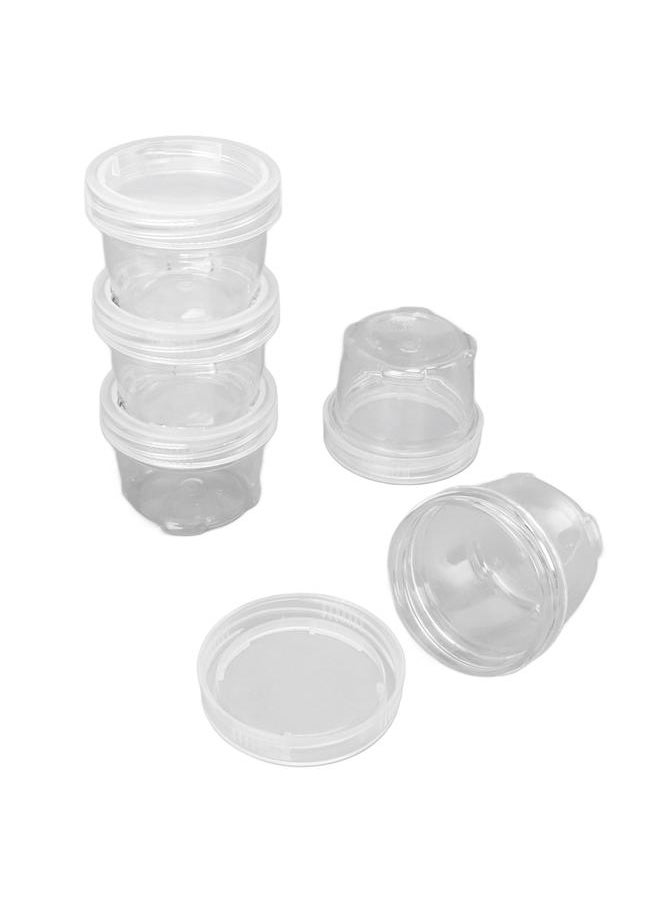 Thoraya - 5PCS Portable Sauce Bottle Salad Dressing Container Reusable Plastic Small Condiment Cups Set with Lids and Storage Bag for Travel Camping Fishing Black - Image 1