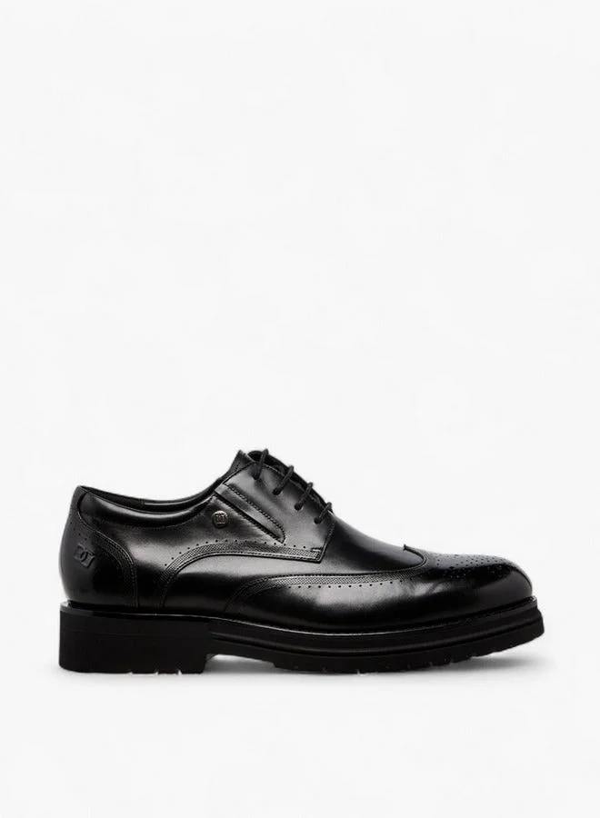 DUCHINI Men Perforated Leather Derby Shoes