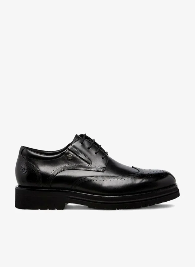 DUCHINI Men Perforated Leather Derby Shoes