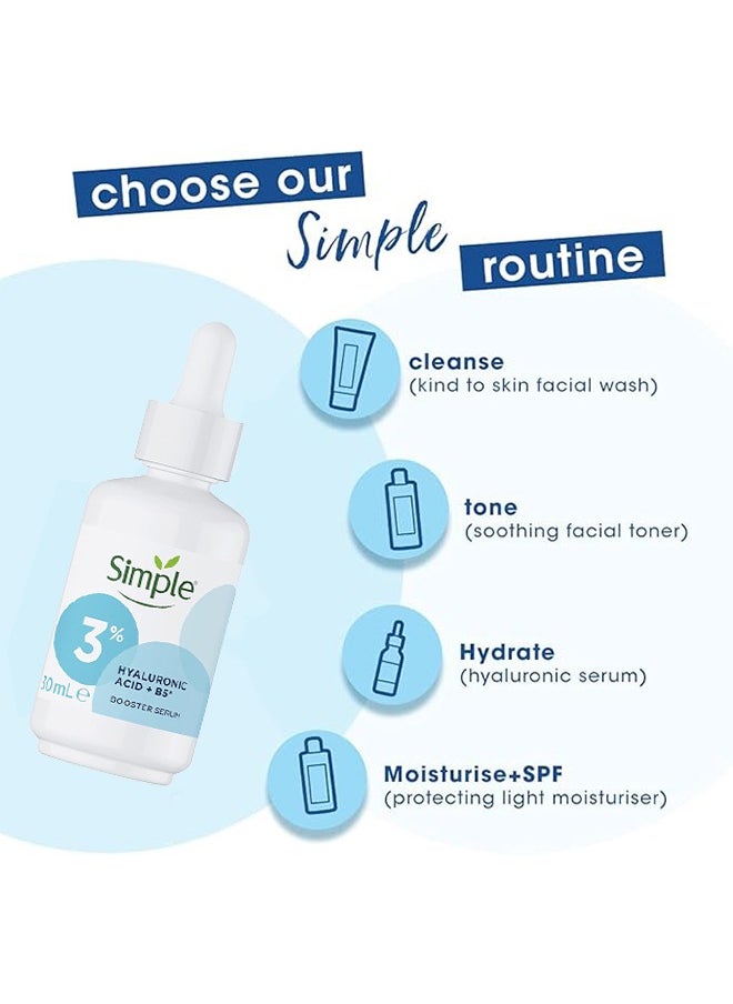 simple - 3% Hyaluronic Acid +Vit B5 Booster Serum, Deep Hydration, Soothing Essence Water, Essence Liquid 30ML - Image 1