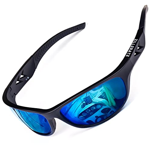 ZILLERATE Polarized Sunglasses For Men - Gafas De Sol Para Hombre - Mens & Womens Sport Sun Glasses, Running Golf Driving Fishing Cycling Sports, 100% UV Protection, Light & Durable Wrap Frame - Image 1