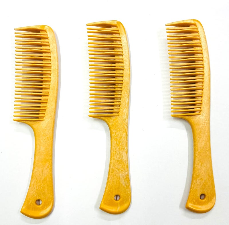 Maple Premium Grooming Dressing Detangling Handle Wooden Finish Hair Combs for Women,Men Multicolour Pack of 3 Brand: Maple - Image 1