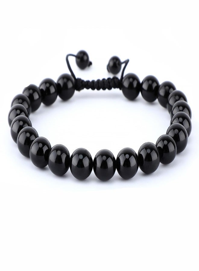 أد بيدز أساور أحجار كريمة للجنسين من AD Beads، مقاس 8 مم، قابلة للتعديل من 7 إلى 9 بوصات || ارتدِ هذا السوار العلاجي المصنوع من الأحجار الكريمة الطبيعية للمساعدة في التخلص من الألم والخوف || واستعادة طاقتك |||، 3، تورمالين - Image 1