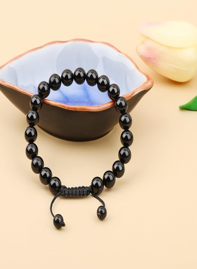 أد بيدز أساور أحجار كريمة للجنسين من AD Beads، مقاس 8 مم، قابلة للتعديل من 7 إلى 9 بوصات || ارتدِ هذا السوار العلاجي المصنوع من الأحجار الكريمة الطبيعية للمساعدة في التخلص من الألم والخوف || واستعادة طاقتك |||، 3، تورمالين - Image 4
