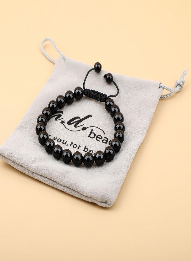أد بيدز أساور أحجار كريمة للجنسين من AD Beads، مقاس 8 مم، قابلة للتعديل من 7 إلى 9 بوصات || ارتدِ هذا السوار العلاجي المصنوع من الأحجار الكريمة الطبيعية للمساعدة في التخلص من الألم والخوف || واستعادة طاقتك |||، 3، تورمالين - Image 2