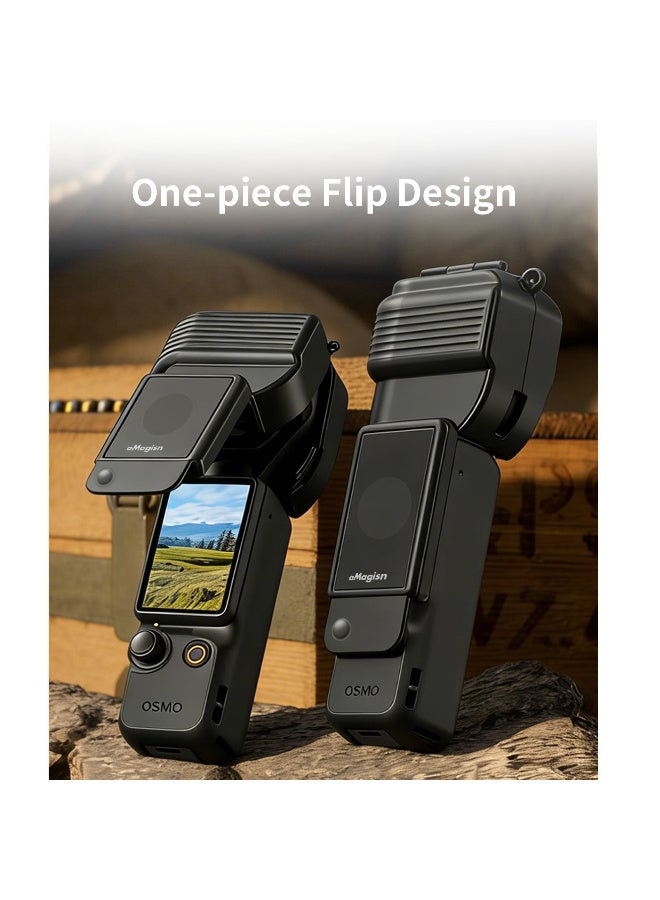 aMagisn متوافق مع DJI Osmo Pocket 4، غطاء حماية شفاف جزئيًا للكاميرا المحمولة بتصميم حماية كامل، بطانة إسفنجية مقاومة للصدمات، حقيبة حماية مدمجة للكاميرا - Image 5