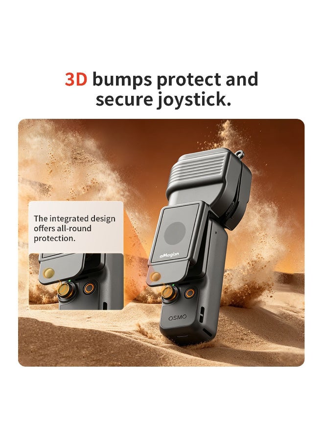 aMagisn متوافق مع DJI Osmo Pocket 4، غطاء حماية شفاف جزئيًا للكاميرا المحمولة بتصميم حماية كامل، بطانة إسفنجية مقاومة للصدمات، حقيبة حماية مدمجة للكاميرا - Image 2