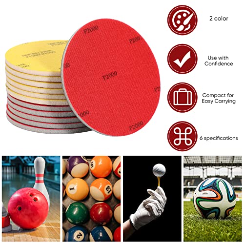 Loopeer 24 Pieces Bowling Sanding Pads Resurfacing Polishing Kit Bowling Ball Accessories Sand Pads Ball Cleaner Kit Grit 500 1000 1500 2000 3000 5000 - Image 5