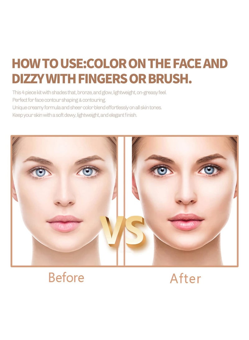 2 Pcs Concealer Stick, Non-greasy & Non-drying Cream Contour Makeup Pencil, Smooth Face Brightens Cream & Shades Pencil, Long Lasting & Waterproof Matte Finishing, Blendable, Lightweight for All Skin - Image 4