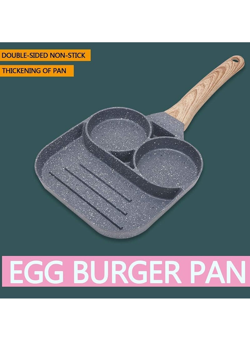 Egg Frying Cooking Pan Divided Grill Frying Pot Grey 490grams