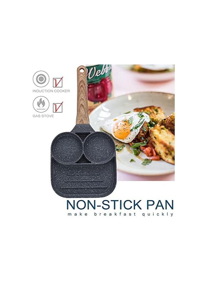Egg Frying Cooking Pan Divided Grill Frying Pot Grey 490grams