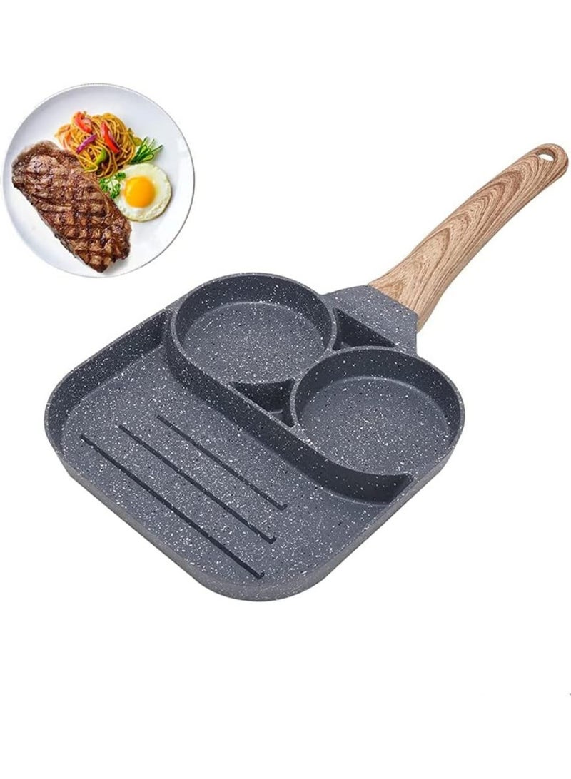 Egg Frying Cooking Pan Divided Grill Frying Pot Grey 490grams