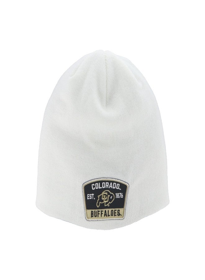 ZHATS Colorado Buffaloes NCAA Officially Licensed Beanie Edge Patch Switchback White - Image 1