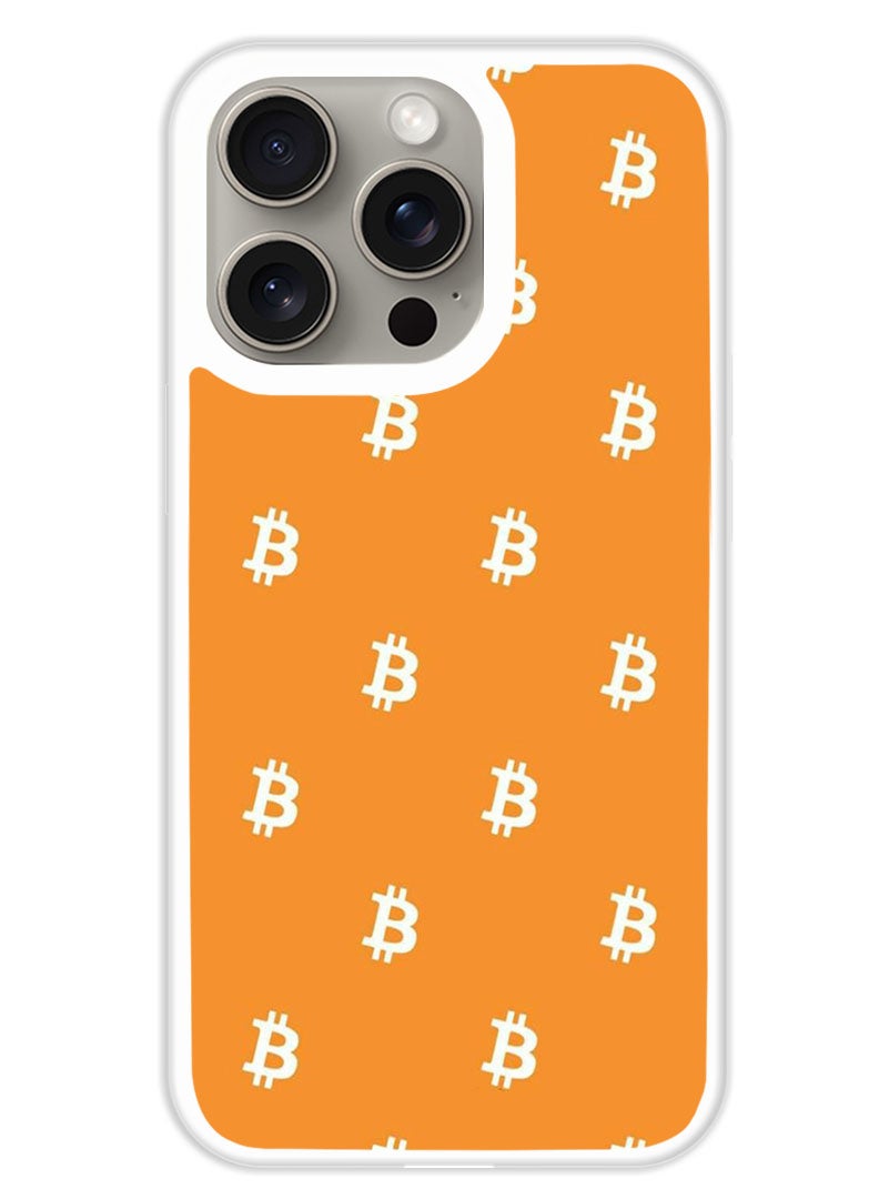Theodor Protective Case Cover For APPLE IPHONE 15 Pro Max Bitcoin (White Bumper) - Image 1