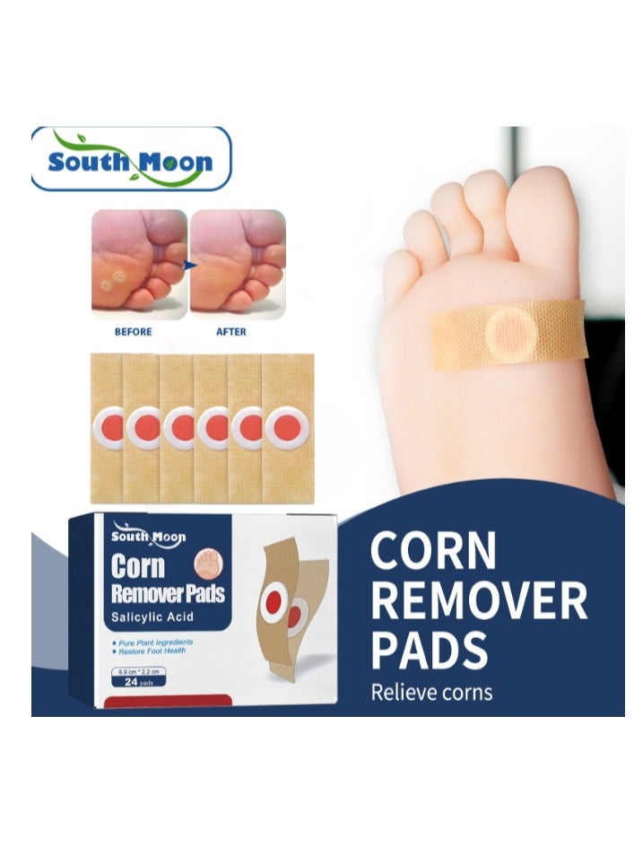 SOUTH MOON 24 Count Corn Removal Pads for Feet and Toe, Corn Feet Remover for Feet Extra Strength, Callous Remover - Image 1