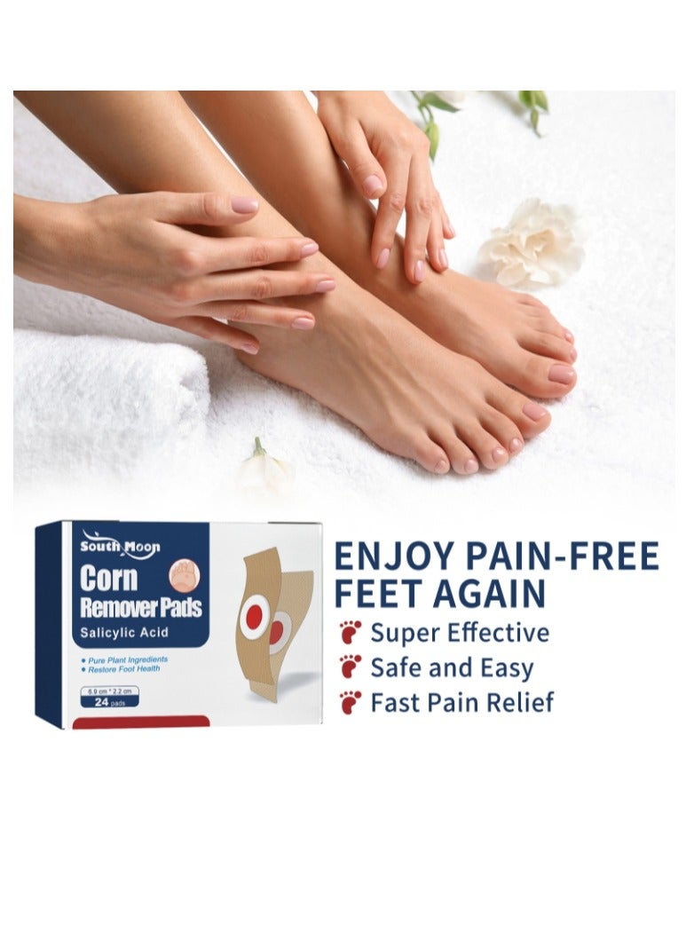 SOUTH MOON 24 Count Corn Removal Pads for Feet and Toe, Corn Feet Remover for Feet Extra Strength, Callous Remover - Image 4