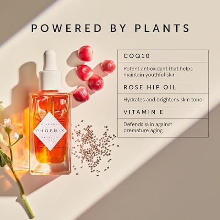 HERBIVORE Phoenix Facial Oil | Deep Renewal Anti-Aging Face Oil with Rosehip, CoQ10 & Vitamin E | Deeply Moisturizing for Dull & Dry Skin, Vegan - Image 2