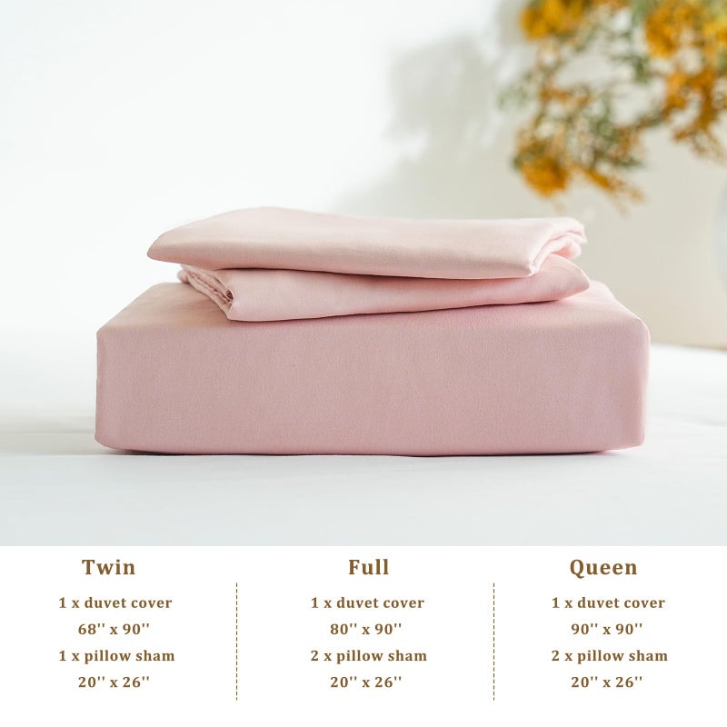 Mohap 1 Duvet Cover with 2 Pillow Shams Queen Size for All Seasons - 3 Piece Home Bedding Comforter Cover with Zipper Closure - Ultra Soft Double Brushed Microfiber, 90 X 90 Inches - Pink - Image 3