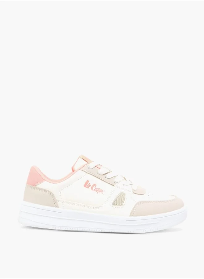 لي كوبر Women's Panelled Sneakers with Lace-Up Closure