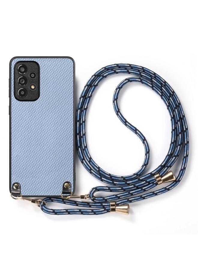 S-TOP Case For Samsung Galaxy A53 Carbon Fiber Texture Leather Back Cover Phone Case with Crossbody Strap - Image 2