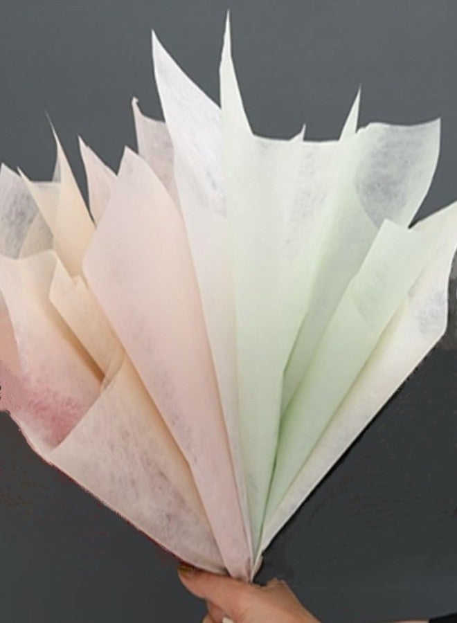 OUKEYI 200 Sheets Korean of Cotton Wrapping Flower Paper Non-Woven Floral Wrapping Paper, Waterproof Pleated Withdrawable Flower Bouquet Lining Paper Flower Shop Supplies Floral Gift Packaging Paper - Image 1