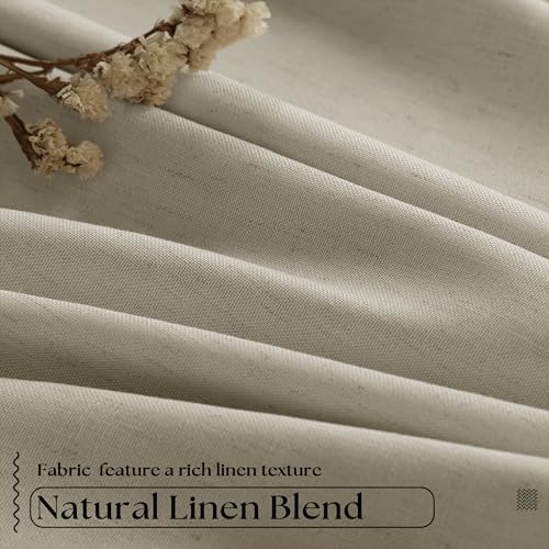 TWODRAPES 90 Inch 100% Blackout Linen Pleated Curtains 2 Panels for Living Room Pinch Pleated Back Tab Black Out Drapes Memory Shape Taupe Heat Reducing Pinch Pleat Window Curtains for Bedroom 90 Inches Long - Image 5