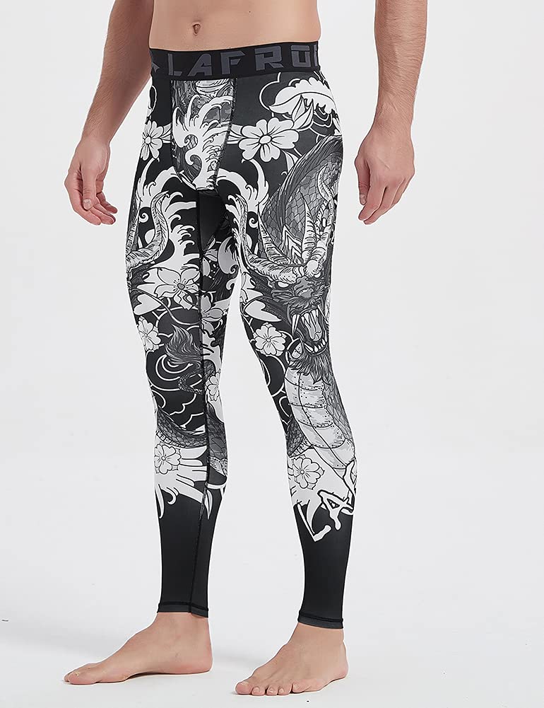 LAFROI Men's 2-Pack Quick Dry Cool Compression Fit Tights Leggings Waistband-YSK08 Dragon Size XL - Image 3