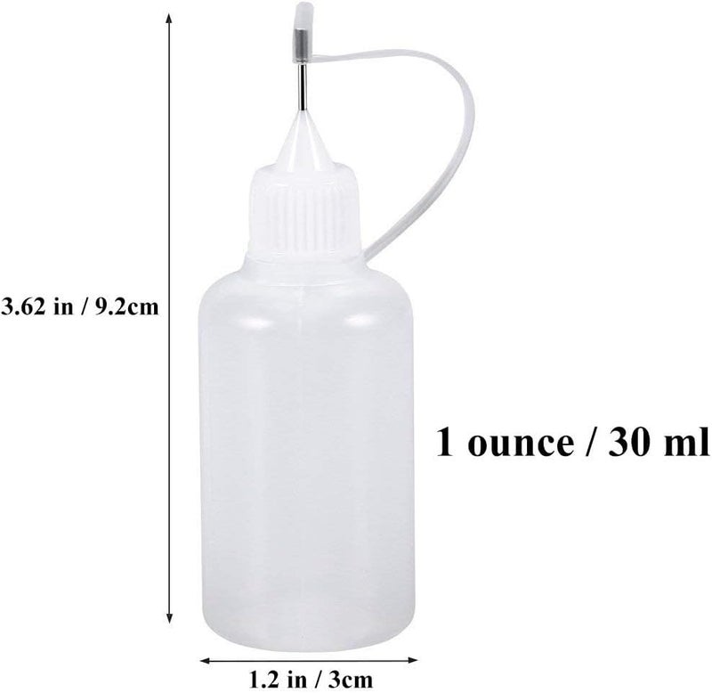 ONWON 10 Pieces Precision Needle Tip Glue Bottle Applicator 1 Ounce/ 30 ml Empty Applicator Glue Oiler Squeeze Bottle for Paper Quilling DIY Craft - Image 3